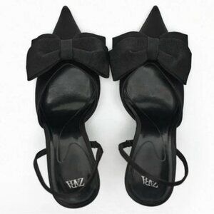 ZARA BOW TRIM HEELED SHOES